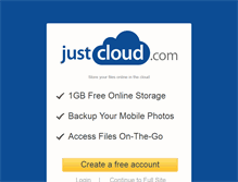 Tablet Screenshot of justcloud.com
